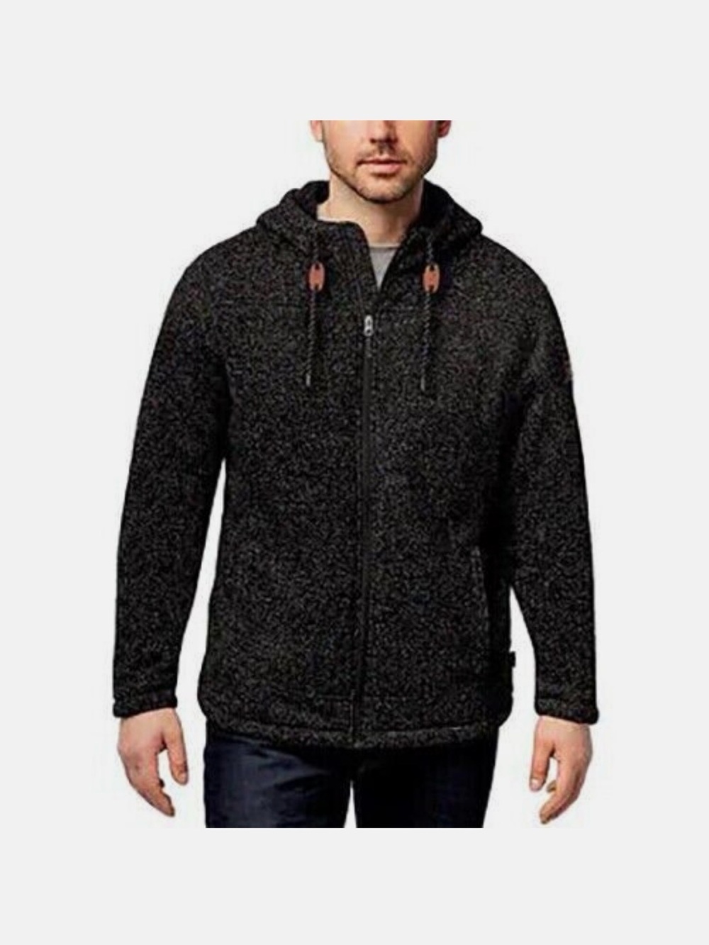 Men's Charcoal Zip-Up Hooded Sweater